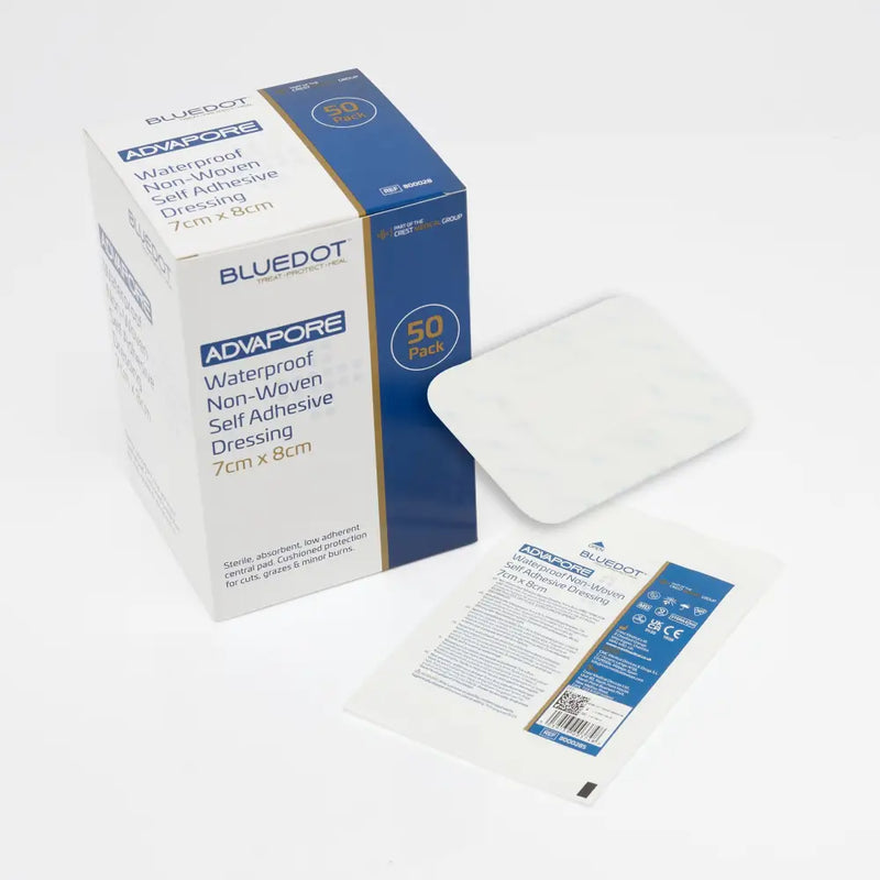 Advapore Waterproof Non-Woven Adhesive Wound Dressing 7cm x 8cm (Box 50)