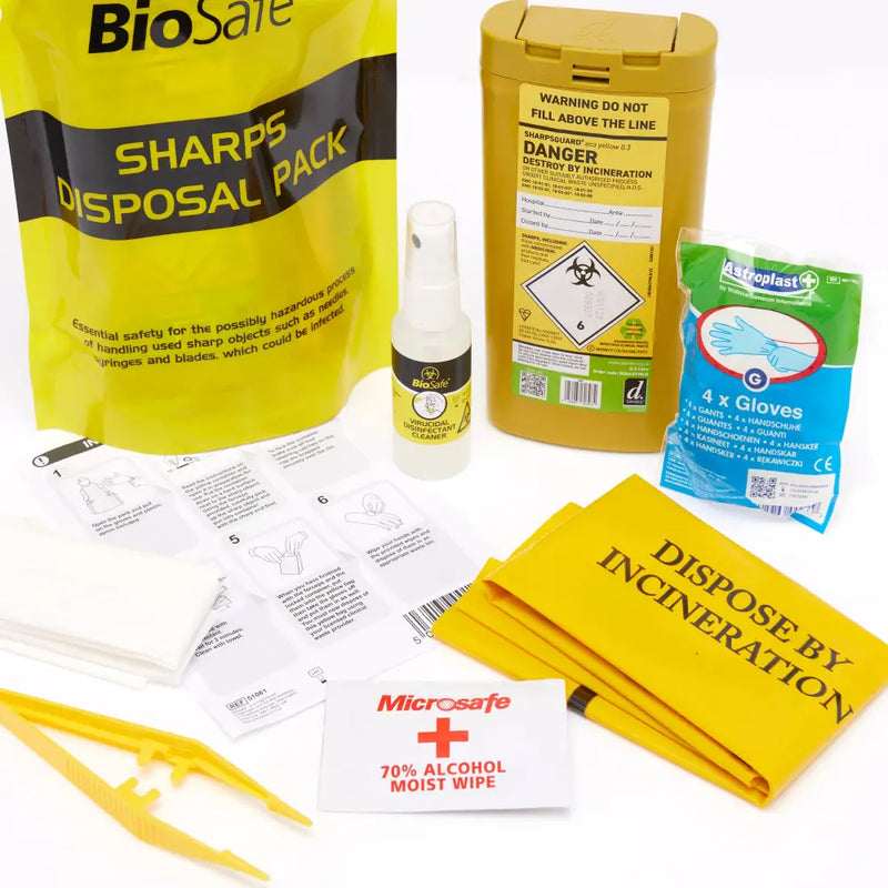 BioSafe Three Application Sharps Disposal Kit in PGB Box